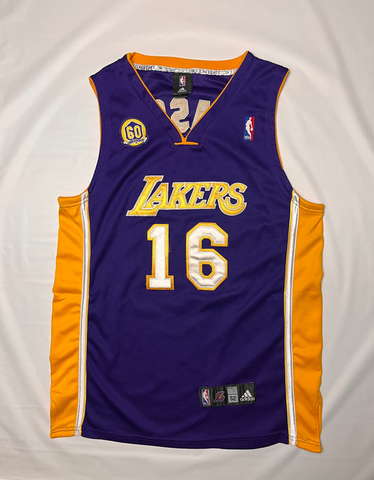(2XL) Adidas Lakers Pau Gasol Jersey