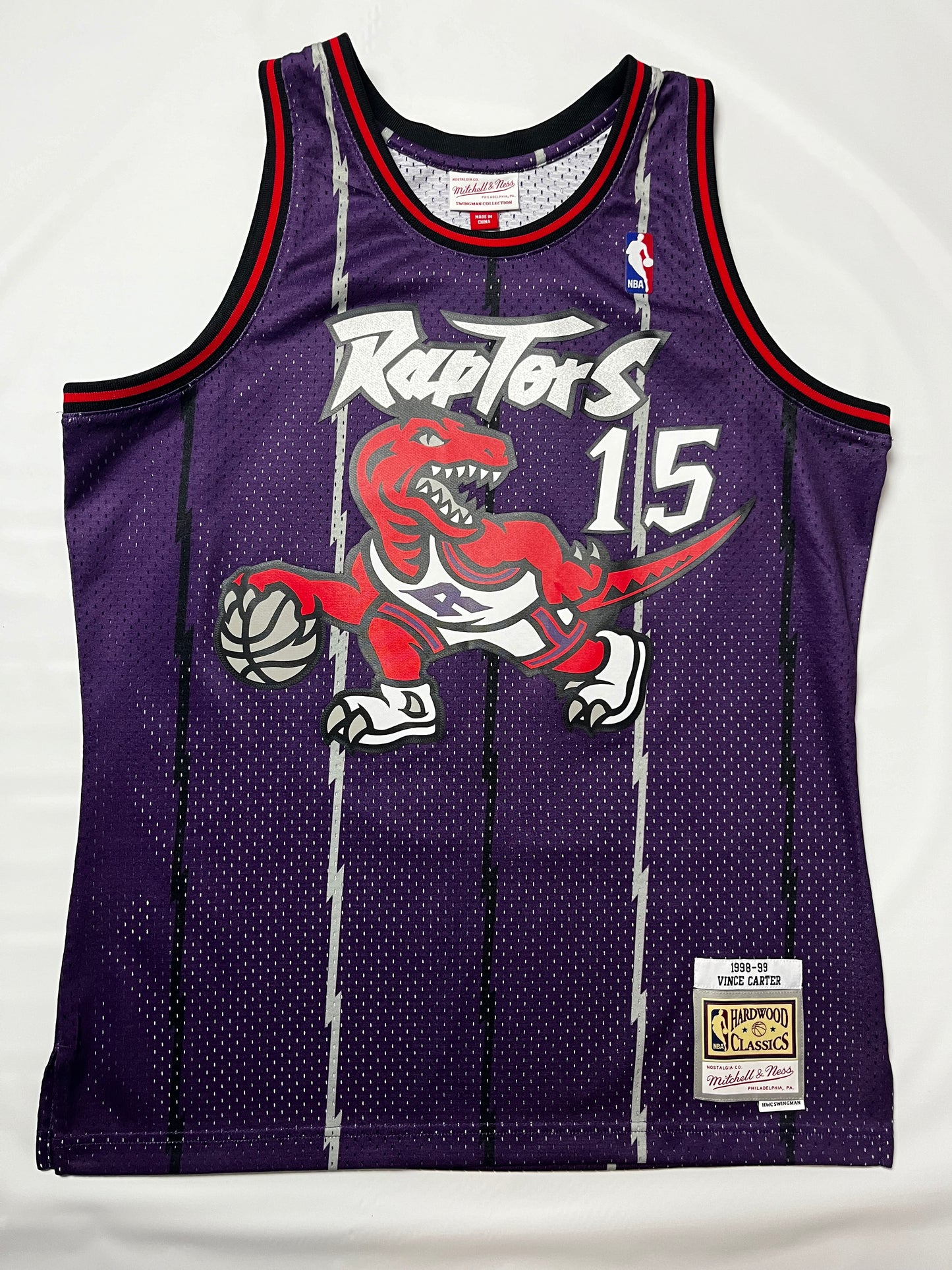 (M) Vince Carter Purple Raptors Jersey Mitchell and Ness 1998-99